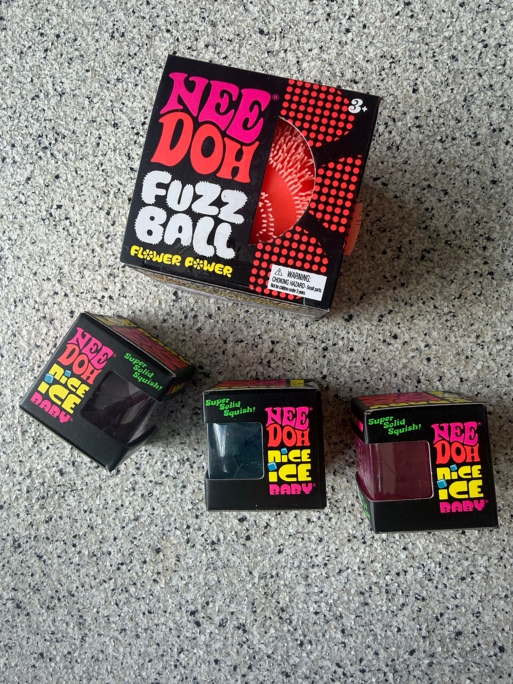 Fuzz Ball & Nice Ice Baby Squish Toys - Pink/Red Set